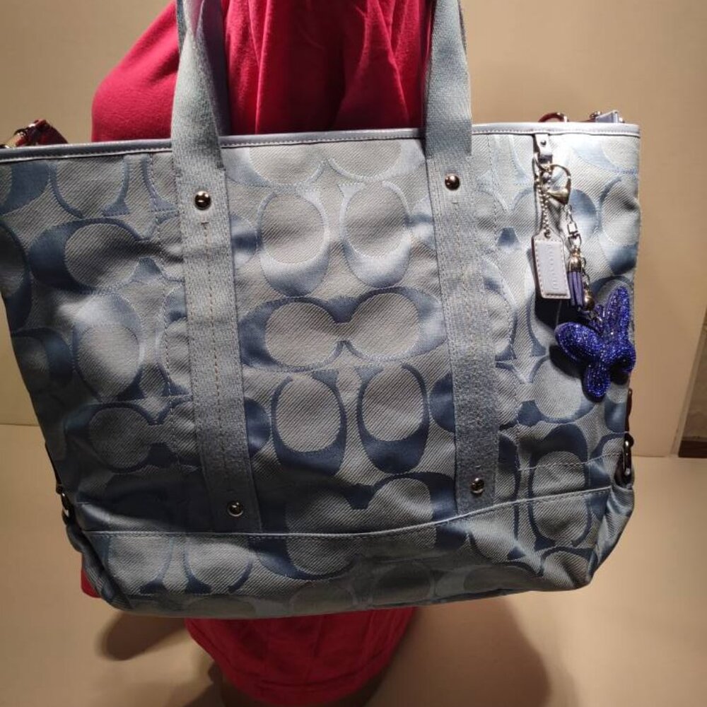 Coach Baby Blue Signature Tote